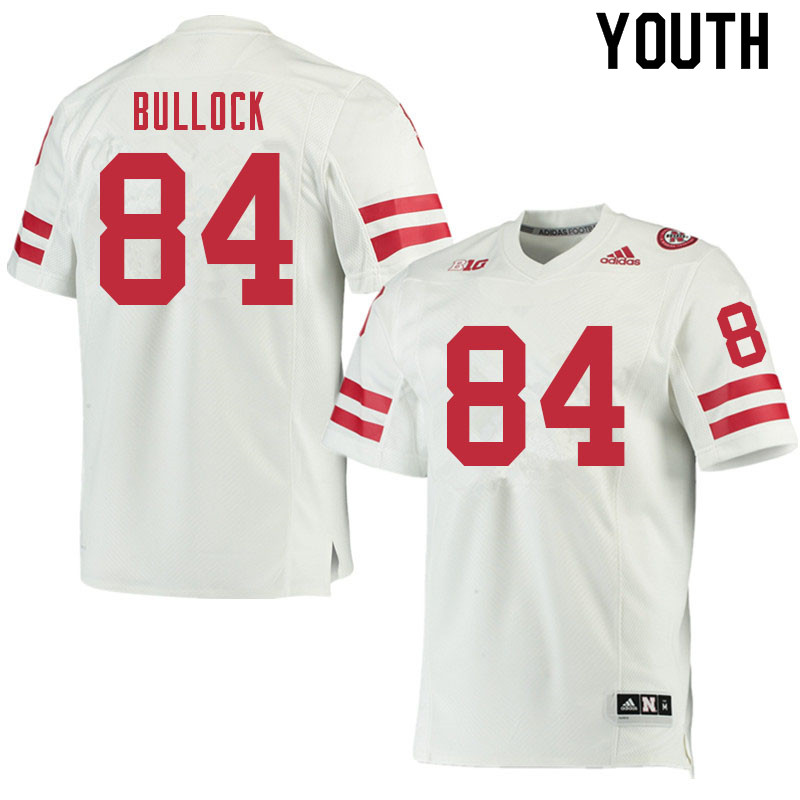 Youth #84 Alex Bullock Nebraska Cornhuskers College Football Jerseys Sale-White - Click Image to Close